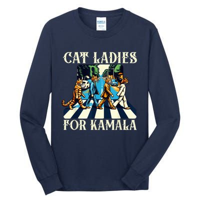 Cat Ladies For Kamala Childless Cat Ladies Not Going Street Tall Long Sleeve T-Shirt