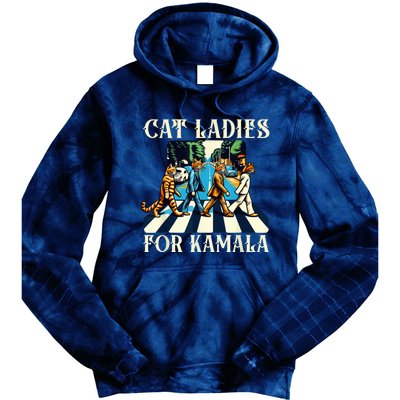 Cat Ladies For Kamala Childless Cat Ladies Not Going Street Tie Dye Hoodie