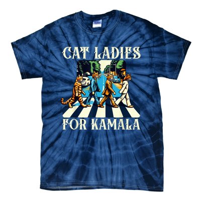 Cat Ladies For Kamala Childless Cat Ladies Not Going Street Tie-Dye T-Shirt