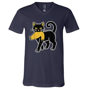 Cat Ladies For Kamala Harris Donald Trump 2024 Sarcastic V-Neck T-Shirt