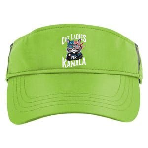 Cat Ladies For Kamala 2024 President Kamalaharris Gift Adult Drive Performance Visor