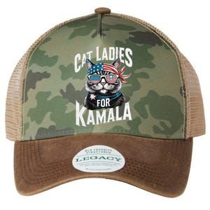 Cat Ladies For Kamala 2024 President Kamalaharris Gift Legacy Tie Dye Trucker Hat