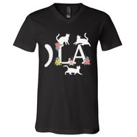 Comma La Floral Kamala Harris President 2024 Coma La Cats V-Neck T-Shirt