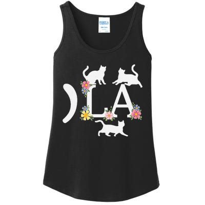 Comma La Floral Kamala Harris President 2024 Coma La Cats Ladies Essential Tank