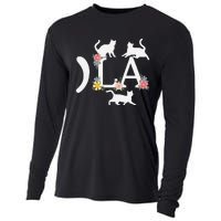 Comma La Floral Kamala Harris President 2024 Coma La Cats Cooling Performance Long Sleeve Crew