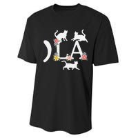 Comma La Floral Kamala Harris President 2024 Coma La Cats Performance Sprint T-Shirt