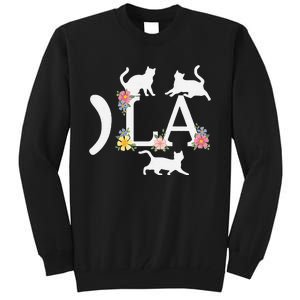 Comma La Floral Kamala Harris President 2024 Coma La Cats Tall Sweatshirt