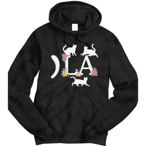 Comma La Floral Kamala Harris President 2024 Coma La Cats Tie Dye Hoodie