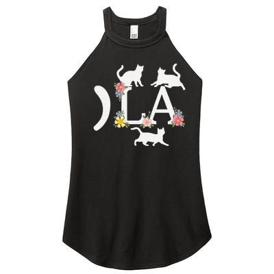 Comma La Floral Kamala Harris President 2024 Coma La Cats Women’s Perfect Tri Rocker Tank