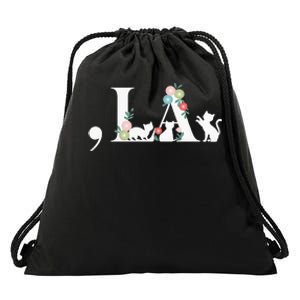 Comma La Floral Kamala Harris President 2024 Coma La Cats Drawstring Bag