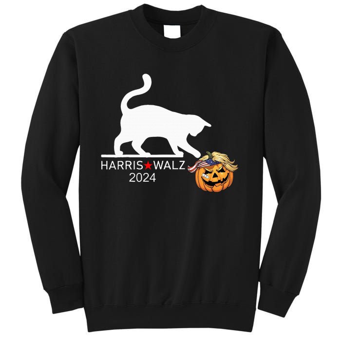 Cat Ladies For Kamala Harris Funny Trump Hair 2024 Sweatshirt