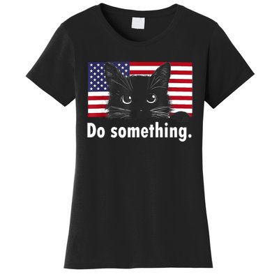 Cat Ladies Funny Kamala Harris 2024 Election Do Something Women's T-Shirt