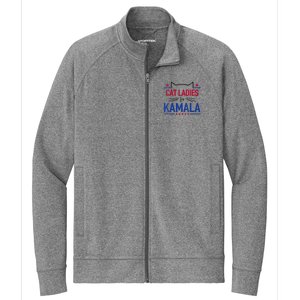 Cat Ladies For Kamala Funny Cat 2024 President Kamala Harris Stretch Full-Zip Cadet Jacket