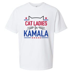 Cat Ladies For Kamala Funny Cat 2024 President Kamala Harris Sueded Cloud Jersey T-Shirt