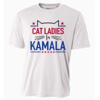 Cat Ladies For Kamala Funny Cat 2024 President Kamala Harris Cooling Performance Crew T-Shirt