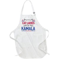 Cat Ladies For Kamala Funny Cat 2024 President Kamala Harris Full-Length Apron With Pockets