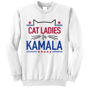 Cat Ladies For Kamala Funny Cat 2024 President Kamala Harris Sweatshirt