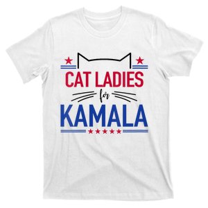 Cat Ladies For Kamala Funny Cat 2024 President Kamala Harris T-Shirt