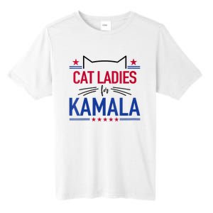 Cat Ladies For Kamala Funny Cat 2024 President Kamala Harris Tall Fusion ChromaSoft Performance T-Shirt