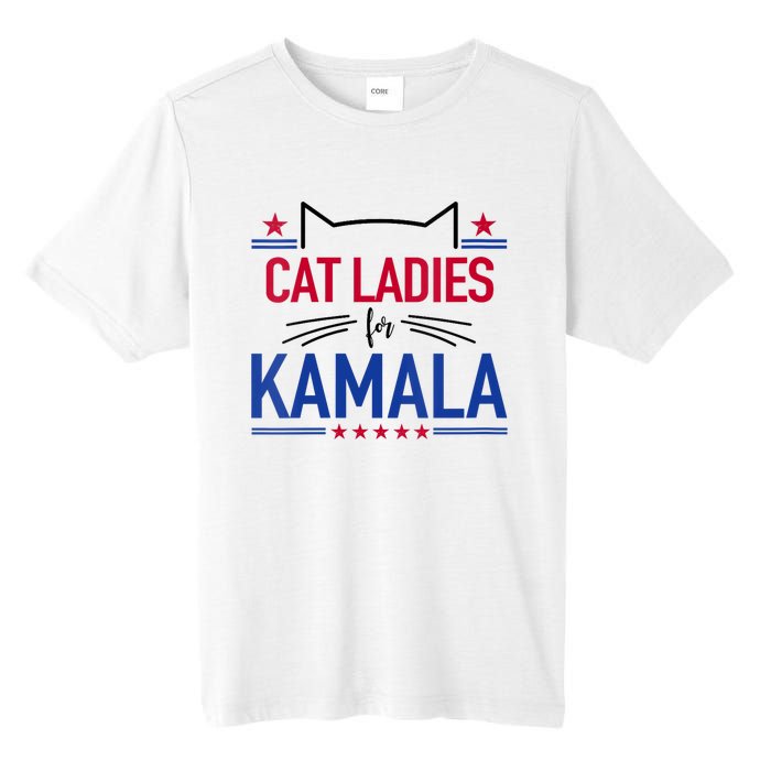 Cat Ladies For Kamala Funny Cat 2024 President Kamala Harris Tall Fusion ChromaSoft Performance T-Shirt