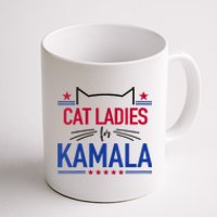 Cat Ladies For Kamala Funny Cat 2024 President Kamala Harris Coffee Mug