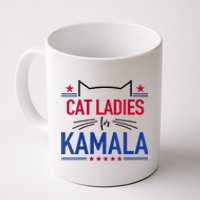 Cat Ladies For Kamala Funny Cat 2024 President Kamala Harris Coffee Mug