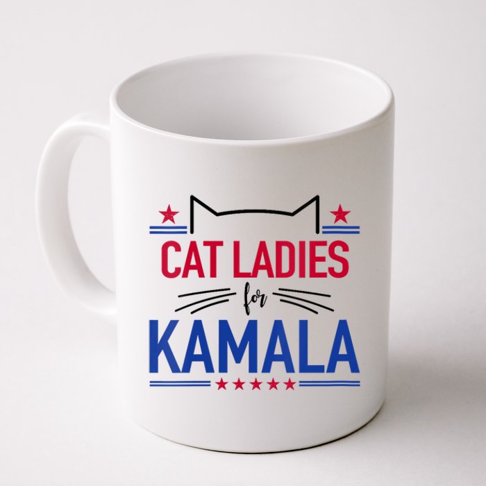 Cat Ladies For Kamala Funny Cat 2024 President Kamala Harris Coffee Mug