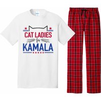 Cat Ladies For Kamala Funny Cat 2024 President Kamala Harris Pajama Set