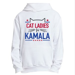 Cat Ladies For Kamala Funny Cat 2024 President Kamala Harris Urban Pullover Hoodie