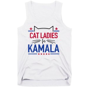 Cat Ladies For Kamala Funny Cat 2024 President Kamala Harris Tank Top