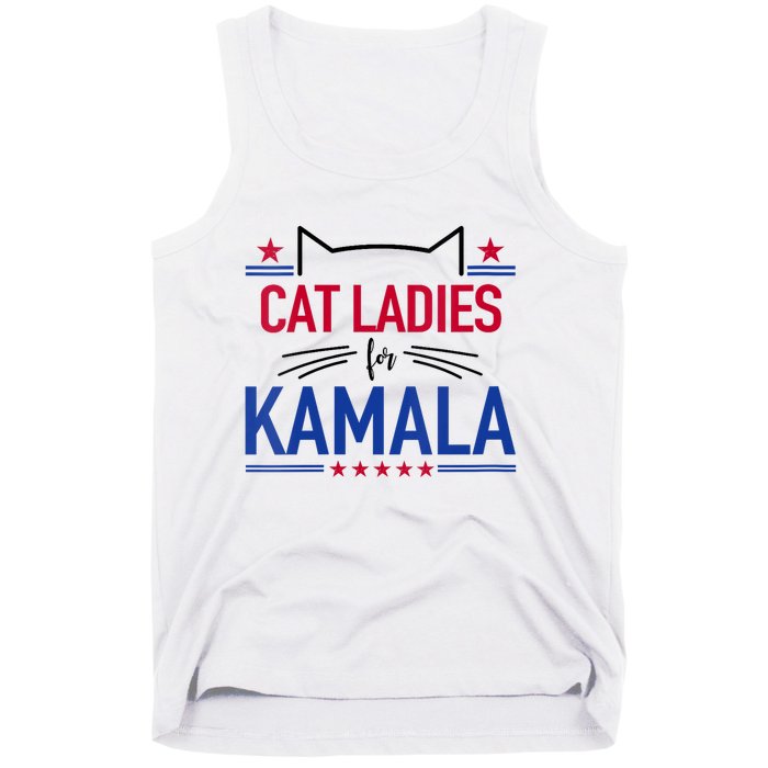 Cat Ladies For Kamala Funny Cat 2024 President Kamala Harris Tank Top