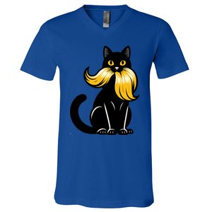 Cat Ladies For Kamala Harris Antitrump Funny Election 2024 V-Neck T-Shirt