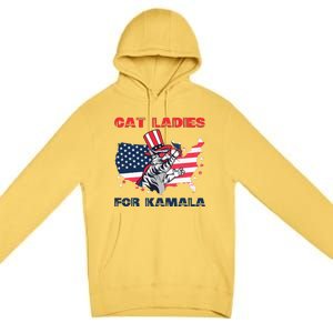 Cat Ladies For Kamala Funny Cat Lady 2024 Premium Pullover Hoodie