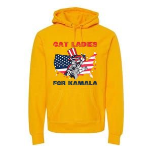 Cat Ladies For Kamala Funny Cat Lady 2024 Premium Hoodie