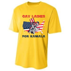 Cat Ladies For Kamala Funny Cat Lady 2024 Performance Sprint T-Shirt