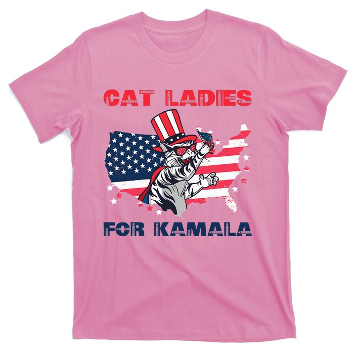 Cat Ladies For Kamala Funny Cat Lady 2024 T-Shirt