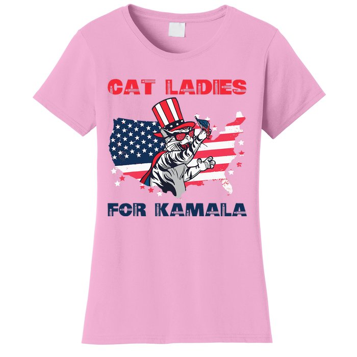 Cat Ladies For Kamala Funny Cat Lady 2024 Women's T-Shirt