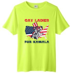 Cat Ladies For Kamala Funny Cat Lady 2024 Tall Fusion ChromaSoft Performance T-Shirt