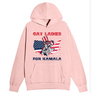 Cat Ladies For Kamala Funny Cat Lady 2024 Urban Pullover Hoodie