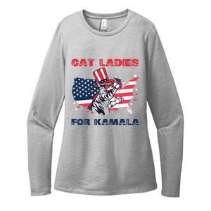 Cat Ladies For Kamala Funny Cat Lady 2024 Womens CVC Long Sleeve Shirt