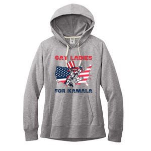 Cat Ladies For Kamala Funny Cat Lady 2024 Women's Fleece Hoodie