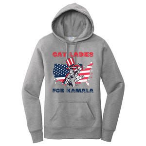 Cat Ladies For Kamala Funny Cat Lady 2024 Women's Pullover Hoodie