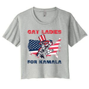 Cat Ladies For Kamala Funny Cat Lady 2024 Women's Crop Top Tee