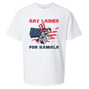 Cat Ladies For Kamala Funny Cat Lady 2024 Sueded Cloud Jersey T-Shirt