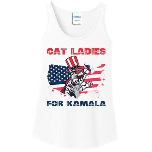 Cat Ladies For Kamala Funny Cat Lady 2024 Ladies Essential Tank