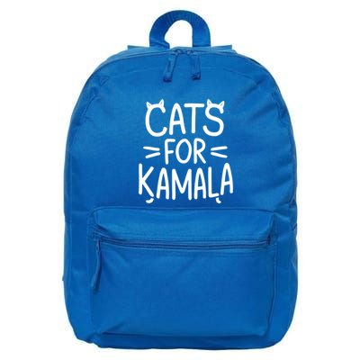 Cat Ladies For Kamala Cat Typography Alphabet Cute Simple Gift 16 in Basic Backpack