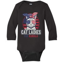 Cat Ladies For Kamala Harris President Election Women Baby Long Sleeve Bodysuit