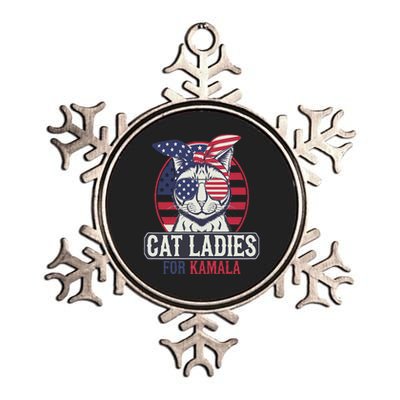 Cat Ladies For Kamala Harris President Election Women Metallic Star Ornament