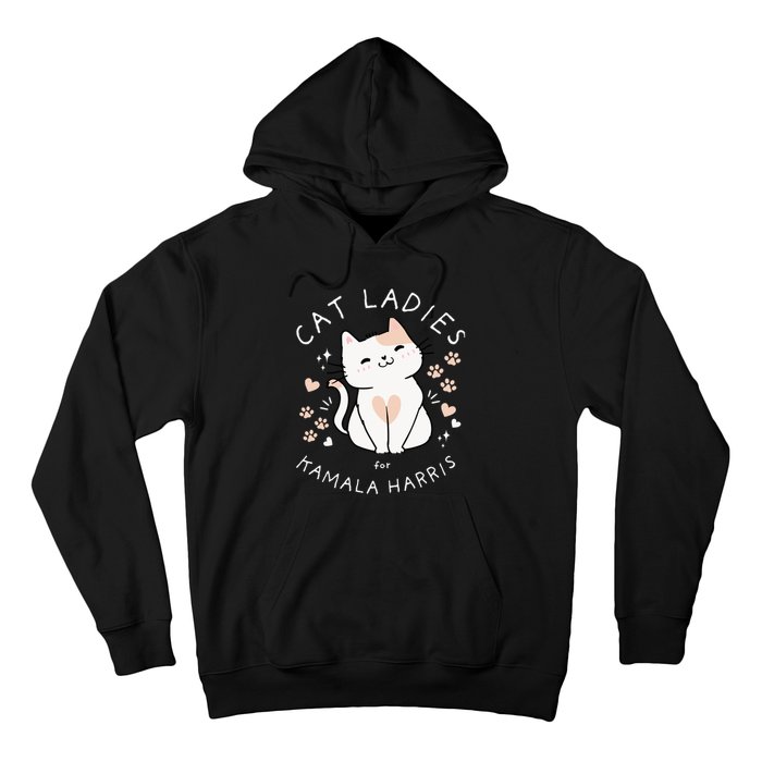 Cat Ladies For Kamala Harris Project Coconut Tree For President Hoodie