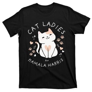 Cat Ladies For Kamala Harris Project Coconut Tree For President T-Shirt